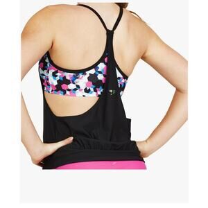 NWT Speedo Tankinki Blouson‎ Top in Anthracite Women's Size Small